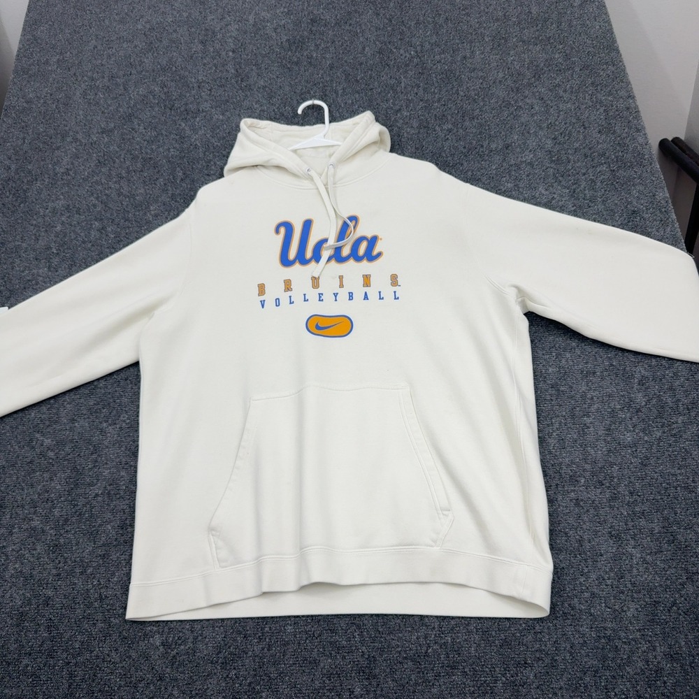 UCLA Bruins Nike Hoodie Mens XL Cream Cotton Volleyball Pullover Sportswear
